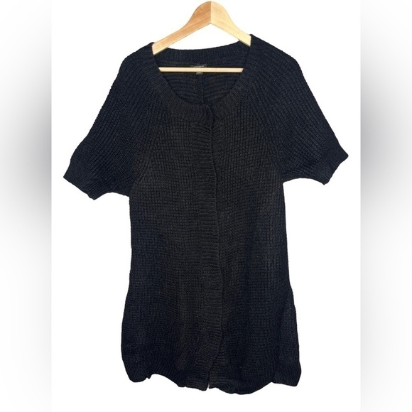 Ann Taylor chunky knit alpaca wool blend snap front sweater dress Sz M - Picture 1 of 6